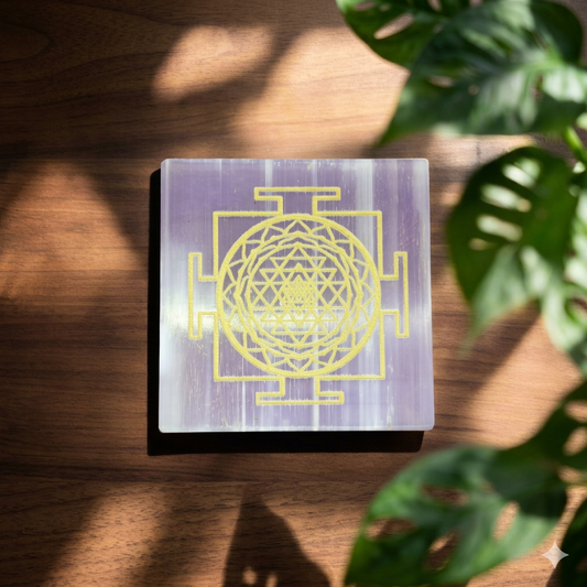 SRI YANTRA SELENITE CHARGING PLATE