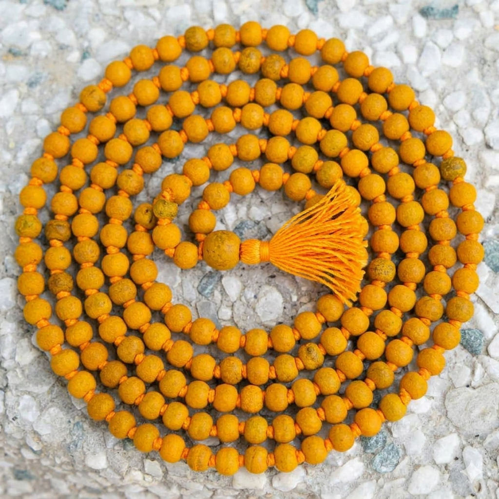 NATURAL HALDI MALA(HARIDRA MALA (108  BEADS)