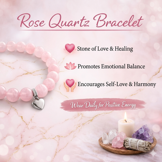 Rose Quartz Bracelet For Love (Buy 1 get 1 Free Gift)