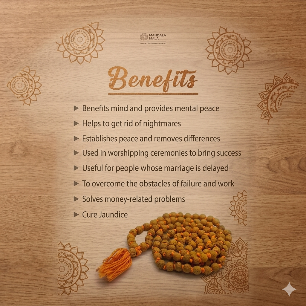 NATURAL HALDI MALA(HARIDRA MALA (108  BEADS)