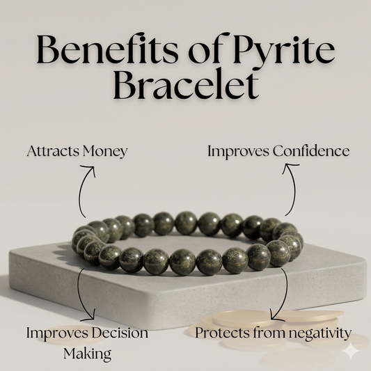 Natural Pyrite Bracelet | For Wealth, Confidence & Protection