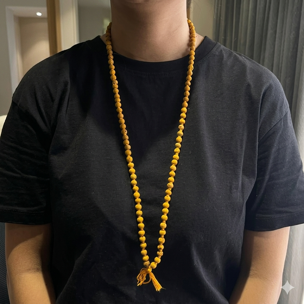 NATURAL HALDI MALA(HARIDRA MALA (108  BEADS)