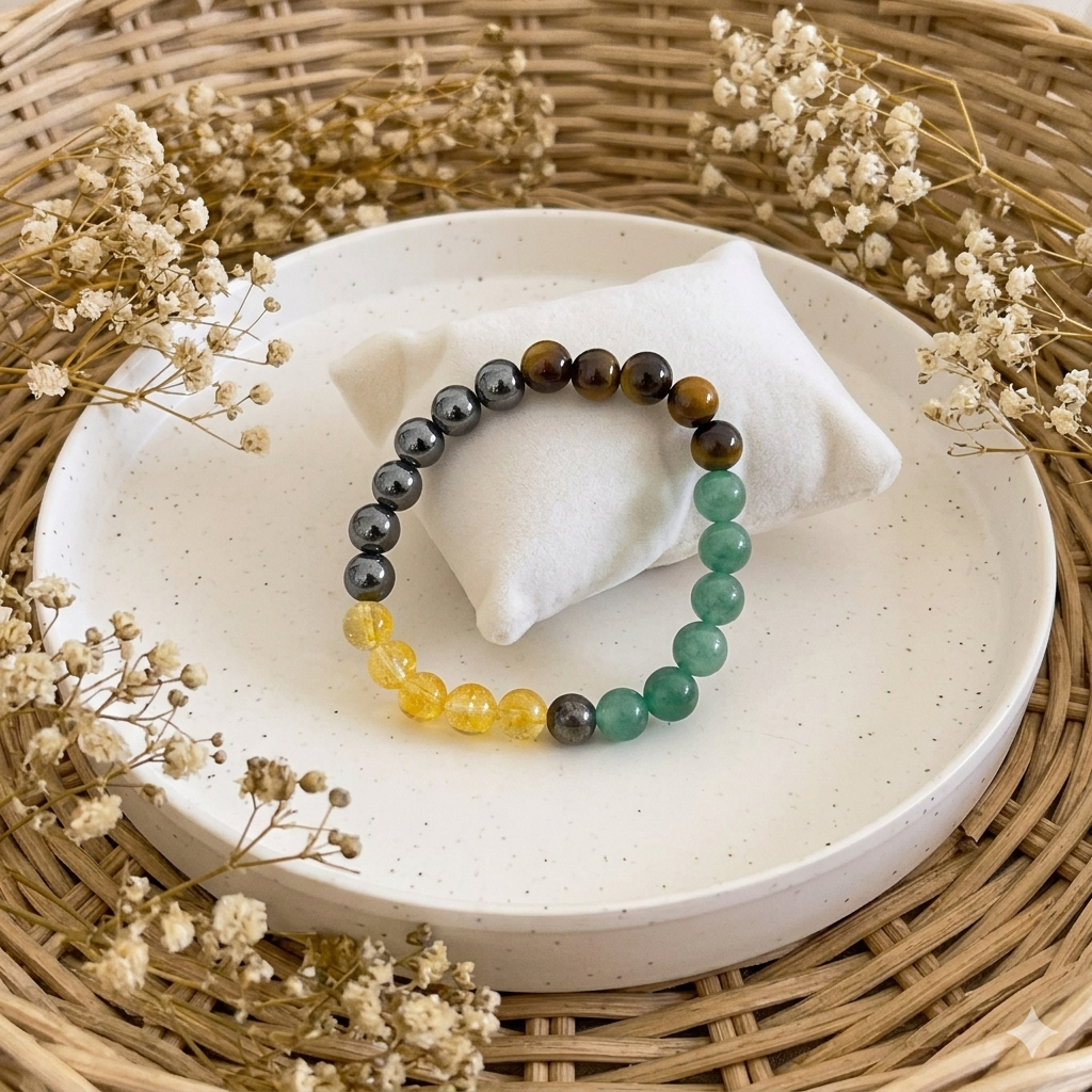 Money Magnet  Bracelet-Pyrite, Tiger Eye, Citrine & Aventurine Beads